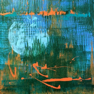 Blue moon, 2014. Acrylic on canvas, 61 x 61cm.