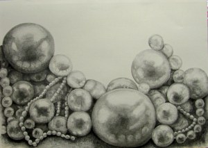 Pearls, 2013. Charcoal on paper. Sold.